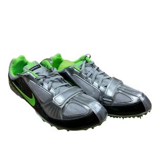Nike Zoom Rival S Spikes Track & Field Shoes Silver Green Mens 12 383822-030